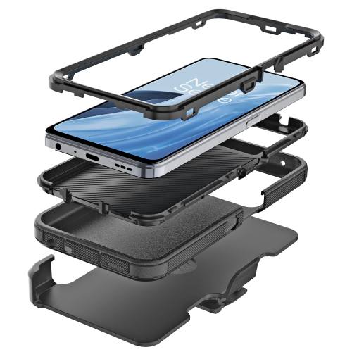 D365 - Black One Plus Nord N300 5G(OPPO A77 5G/ OPPO K10 5G) 6.56 inch 2 in 1 Robot Hard Case Heavy Duty Back Cover (No Clip) – Georgia Phone Case - Image 3