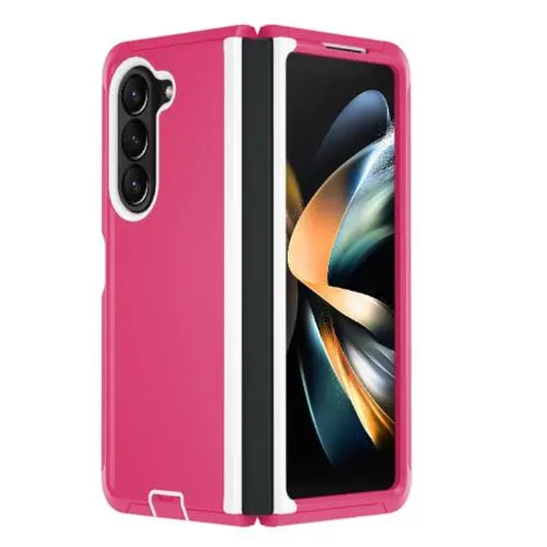 D367 – Pink z Fold 5 6.7 inches 2 in 1 Hybrid Robot Hard Case Heavy Duty Back …