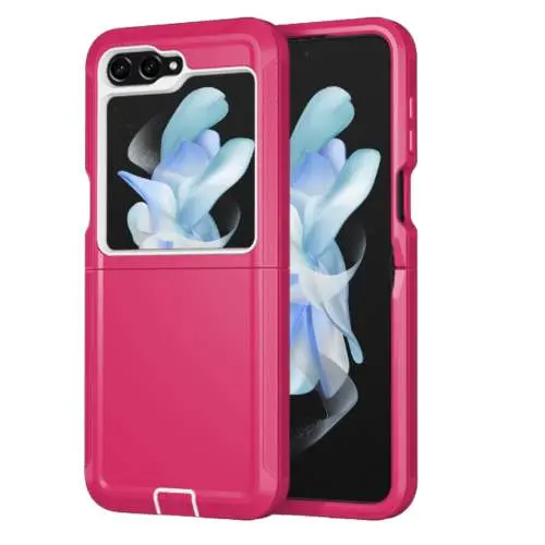 D367 – Pink z flip 5 6.7 inches 2 in 1 Hybrid Robot Hard Case Heavy Duty Back …