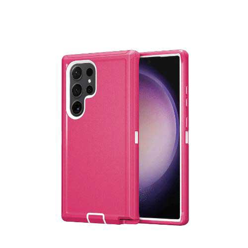 D367 – Pink Galaxy S24 Ultra 6.8 inches 2 in 1 Hybrid Robot Hard Case Heavy Duty Back Cover Defender Style – Georgia Phone Case