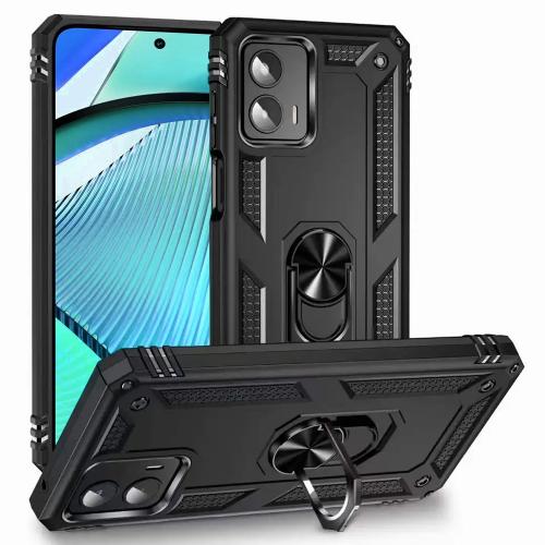 D31- Black Motorola Moto G Power 5g 2024 Ring Magnetic Kickstand Hybrid Case Cover – Georgia Phone Case