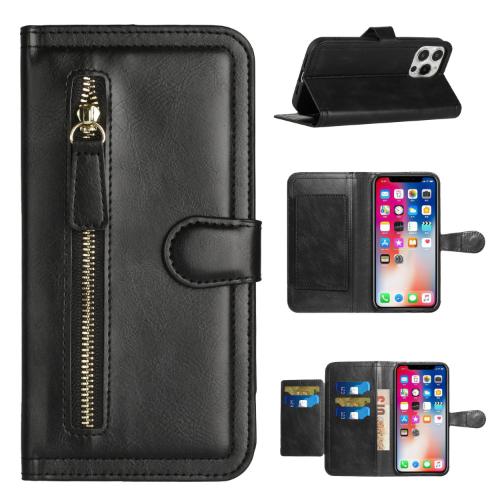 D347 – Black Motorola G POWER 5G (2023) Premium Wallet MultiCard Holder Money Zipper With Magnetic Flap – Georgia Phone Case