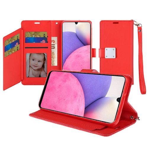 D731- Red iPhone 15 Pro Wallet ID Card Holder Case Cover – Georgia Phone Case
