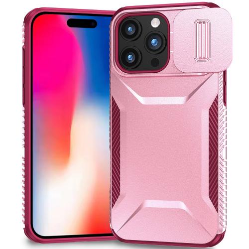 D364-Pink Burgundy iPhone 16 Pro 6.3 inch Ultimate U Design Hybrid with Camera Window Covering – Georgia Phone Case