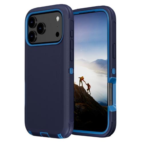 D371 – Dark Blue iPhone 17 Pro Max 6.9 inch 3 in 1 Robot Hard Case Heavy D…