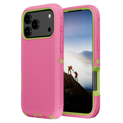 Sale! D367 – Pink iPhone 17 Pro Max 6.9 inch 3 in 1 Robot Hard Case Heavy …