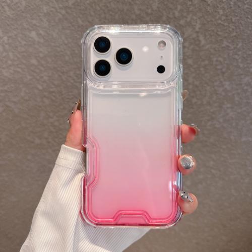 D72-Light White Pink iPhone 17 Pro Max 6.9 inch 3in1 Two Tone Shockproof Transpa…