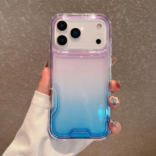 D73-Light Pink Blue iPhone 17 Air 6.6 inch 3in1 Two Tone Shockproof Transparent …