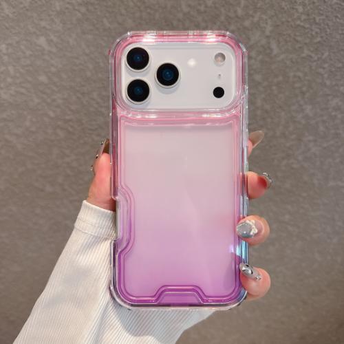 D76-Light Pink Purple iPhone 17 Pro Max 6.9 inch 3in1 Two Tone Shockproof Transp…
