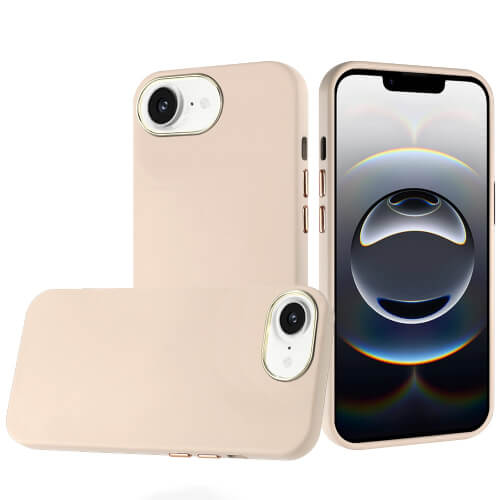 D28 – White iPhone 16e 6.1 inches Classy Slick Chromed Around Hybrid Case …