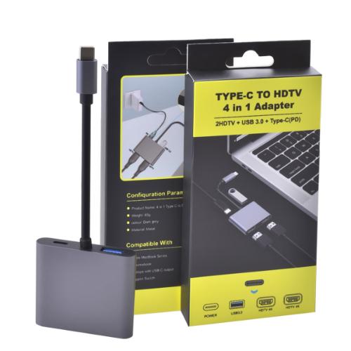 D999 – Dark Gray USB C to USB3.0 Converter Display Adapter, Aluminum Alloy…