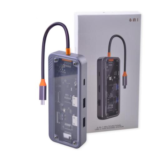 D991 – 8 Ports Multi-Port Hub with a USB C Power Port, USB Type C to USB 8…