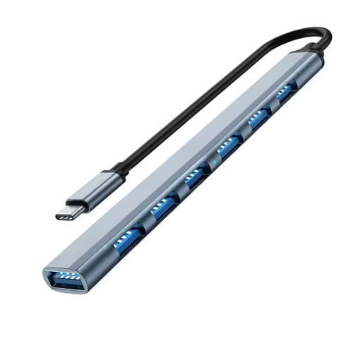 D993 – Gray USB C Hub 3.0 with 7 Ports, Aluminum USB C to USB Hub 3.0 USB …