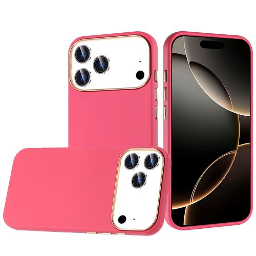 D35-Hot Pink iPhone 17 6.3 inches Classy Slick Chromed Around Hybrid Case Cover …